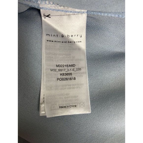 MINT & BERRY WOMENS LINED BLUE SLEEVELESS BLUE BLOUSE SIZE M - Picture 5 of 8